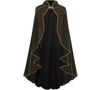 LAEMILIA Cape médiévale de sorcière en velours pour femme - Costume de vampire gothique de la Renaissance - Costume de foire de la Renaissance - Costume de Noël ou de carnaval - Taille unique