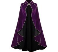 LAEMILIA Cape médiévale de sorcière en velours pour femme - Costume de vampire gothique de la Renaissance - Costume de foire de la Renaissance - Costume de Noël ou de carnaval - Taille unique