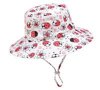 LAEMILIA Chapeau Enfant Fille Chapeau Bebe Fille Anti UV Pliable Chapeau de Soleil Large Bord Réglable Casquette Imprimé Migonne Protetion Solaire Sun Hat pour Tout-Petit Enfants 2-10 Ans