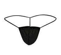 LAEMILIA Homme Garçon String sous-vêtement Culotte Uni Slips Brief Casual (Noir)