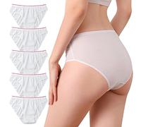 LAEMILIA Lot de 7 Slips Jetables Femme Culottes Accouchement sous-vêtement Non-Tissés Coton Confortable Elastique pour Maternité Grossesse Spa Voyage Hôtel
