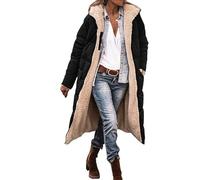 LAEMILIA Manteau Femme Hiver Long Veste Matelassée Femme Chaude Blouson Capuche Doublé Polaire Parka Longue Femme Hiver Winter Jacket Women Doudoune Grande Taille Ados Adultes Couleur Unie S-XL