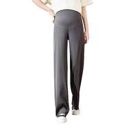LAEMILIA Pantalon Grossesse Femme Pantalon Maternité Fluide Pantalon Enceinte Taille Haute Taille Réglable Vetement Grossesse et MaternitéGrande Taille Elastique Respirant Doux Couleur Unie