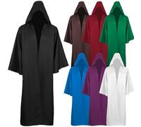 LAEMILIA Robe de sorcier d'Halloween à capuche pour femme, costume de vampire médiéval gothique, fantôme, déguisement de sorcière pour cosplay, tailles 36 à 50 (S-XXL)