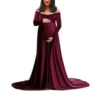 LAEMILIA Robe Grossesse Shooting Photo Robes Maternité Robe Soiree Grossesse Hiver Robe Enceinte en Velours Vetement Femme Grossesse et Maternité Grande Taille Photographie Cérémonie Cocktail S-XL
