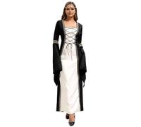 LAEMILIA Robe médiévale de la Renaissance - Costume d'époque - Costume d'Halloween pour adulte - Style victorien - Costume de paysanne historique - Tailles 36 à 50 (S-5XL)
