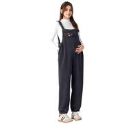 LAEMILIA Salopette Femme Velours Cotelé Pantalons Maternité en Polaire Bretelles Réglables Vêtements de Grossesse Décontractée Combinaison Ample avec Poches Grande Taille M-XXL