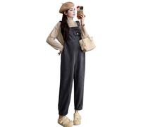 LAEMILIA Salopette Femme Velours Cotelé Pantalons Maternité en Polaire Bretelles Réglables Vêtements de Grossesse Décontractée Combinaison Ample avec Poches Grande Taille M-XXL
