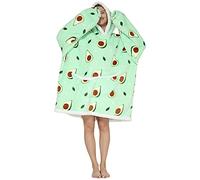 LAEMILIA Sweat à Capuche Flanelle Couverture à Capuche Surdimensionnée Sweat Plaid Géant Long Doux Chaud Confortable avec Poche Sweatshirt Pullover Hoodie pour Adulte Adolescents Unisexe