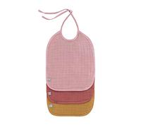 Lässig 1312026972 Muslin/Terry Medium Bib rose/rosewood/mustard, mehrfarbig, 140 g