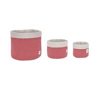 Lässig 1541007611 Paniers en Tissu de Mousseline, 3 Pièces Rouge