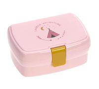 LÄSSIG Boîte à déjeuner Adventure Tipi pour enfant, compartiments amovibles, sans BPA, rose