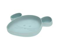 LÄSSIG Assiette en silicone pour enfants/Little Chums Souris bleu