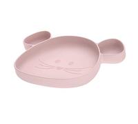 LÄSSIG Assiette en silicone pour enfants/Little Chums Souris rose