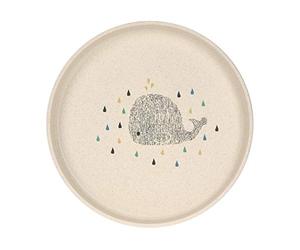 LÄSSIG Assiette enfant sans mélamine, sans BPA, pour lave-vaisselle et micro-ondes/Plate Little Water Whale