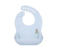 LÄSSIG Baby Bavoir en silicone Bavoir pour petits enfants avec bac de récupération lavable au lave-vaisselle/Happy Fruits Pear