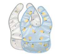 LÄSSIG Bavoir avec protection anti-collection, pack de 2 Happy Fruits Lemon