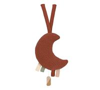 LÄSSIG Baby Boîte à musique en coton bio Bon soir, bonne nuit/ Knitted Musical Moon rust