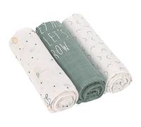 LÄSSIG Baby Couverture de puériculture Couverture de puériculture Drap de puériculture Lot de 3 coton 80 x 80 cm/Swaddle & Burp Blanket L Garden Explorer boys