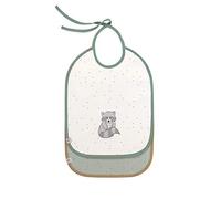 LÄSSIG Baby Kleinkind Lätzchen Medium wasserabweisend zum Binden 2 Stk./Medium Bib About Friends Racoon, grün