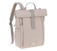LÄSSIG Baby Sac à Dos à Langer Sac à Dos avec Matelas à Langer, Fixation pour Poussette, Porte-Bouteille Produit durablement/GRE Rolltop Up Backpack Taupe