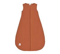 LÄSSIG Baby Sac de couchage d'été sans manches Muslin coton certifié GOTS unisexe/Muslin Sleeping Bag rust, taille 62/68 3-6 mois