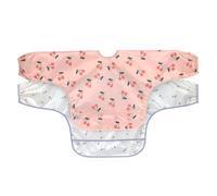 LÄSSIG Baby Set de bavoirs à manches longues (2 pcs.) à nouer Protection antichute/Long Sleeve Bib Happy Fruits Cherry