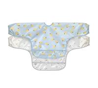 LÄSSIG Baby Set de bavoirs à manches longues (2 pcs.) à nouer Protection antichute/Long Sleeve Bib Happy Fruits Lemon