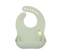 LÄSSIG Baby Bavoir en silicone Bavoir pour petits enfants avec bac de récupération lavable au lave-vaisselle/Happy Fruits Lemon