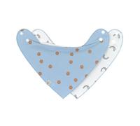 LÄSSIG Bavoir bébé écharpe triangle set 2 pcs. Coton bio Bouton-pression Réversible/Baby Bandana Happy Rascals Smile