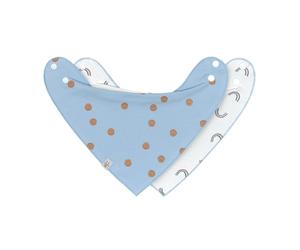LÄSSIG Bavoir bébé écharpe triangle set 2 pcs. Coton bio Bouton-pression Réversible/Baby Bandana Happy Rascals Smile