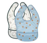Lässig Bébé Bavoir Set 2 pcs. avec protection anti-chute imperméable fermeture autoagrippante/Happy Rascals Smile