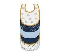 Lässig – Lot de 5 bavoirs Little Water Whale – éponge coton imperméable, fermeture velcro