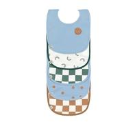 Lässig Bavoirs Happy Rascals Smile en éponge imperméable bleu ciel Lot de 5