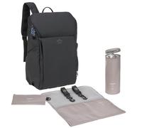 Lässig Bébé sac à dos à langer avec matelas à langer, fixation pour poussette et porte biberon/GRE Slender Up Backpack Black
