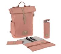 LÄSSIG Bébé Sac à dos à langer Sac à dos avec matelas à langer, fixation pour poussette, porte-bouteille produit durablement/GRE Rolltop Backpack cinnamon