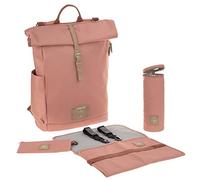 LÄSSIG Bébé Sac à dos à langer Sac à dos avec matelas à langer, fixation pour poussette, porte-bouteille produit durablement/GRE Rolltop Backpack cinnamon