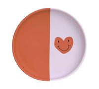 LÄSSIG Bébé silicone Assiette enfant/Silicone Plate Happy Rascals Heart