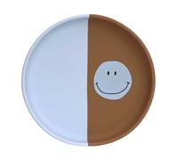 LÄSSIG Bébé silicone Assiette enfant/Silicone Plate Happy Rascals Smile
