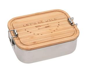 Lässig Boîte à déjeuner pour enfants Boîte à déjeuner en acier inoxydable et en bambou École maternelle durable/Lunchbox Stainless Steel Bamboo Adventure