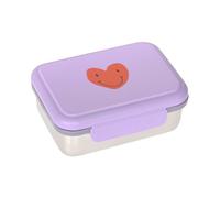 LÄSSIG Boîte à goûter pour enfants Boîte à lunch en acier inoxydable Boîte à déjeuner Durable École maternelle/Lunchbox Stainless Steel Little Gang Heart lilac