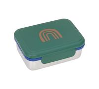 LÄSSIG Boîte à goûter pour enfants Boîte à lunch en acier inoxydable Boîte à déjeuner Durable École maternelle/Lunchbox Stainless Steel Little Gang Rainbow green