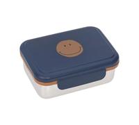 LÄSSIG Boîte à goûter pour enfants Boîte à lunch en acier inoxydable Boîte à déjeuner Durable École maternelle/Lunchbox Stainless Steel Little Gang Smile navy