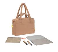 LÄSSIG Bolso cambiador avec asa de transporte et matelas à langer, fixation pour poussette, hydrofuge/GRE Everyday Bag almond