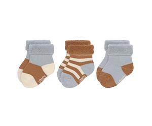 LÄSSIG Chaussettes éponge pour Enfants Lot de 3/ Bleu/Caramel Taille 12-14
