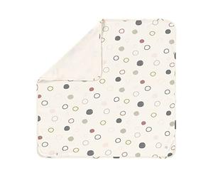 LÄSSIG Couverture câline pour bébé Couverture douillette certifiée GOTS douce/Interlock Baby Blanket 80 x 80 cm Circles offwhite