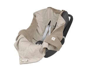 LÄSSIG Couverture de siège auto en tricot 100% coton biologique Couverture de siège auto GOTS taupe