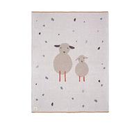 LÄSSIG Couverture pour bébé en tricot de coton biologique GOTS/Knitted Blanket GOTS Tiny Farmer Sheep 75 x 100 cm