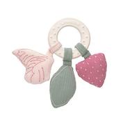 Anneau de dentition en caoutchouc naturel papillon rose TU