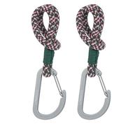 LÄSSIG Fixation pour poussette (2 pcs.) Mousqueton Crochet pour poussette Crochet pour faire les courses/Stroller Hooks Cord green/lavender/deep red